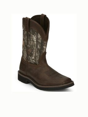 Justin Men's Stampede Trekker Camo Waterproof Pull-On Work Boots SE4676